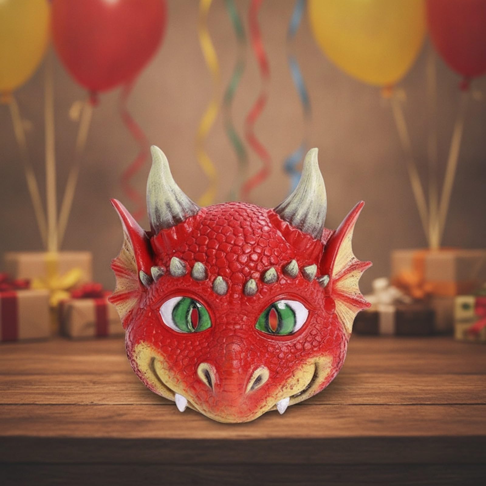 Maschera Drago in Tessuto Non Tessuto Scolpito Maschera di Drago Vivido per Bambini, Cosplay