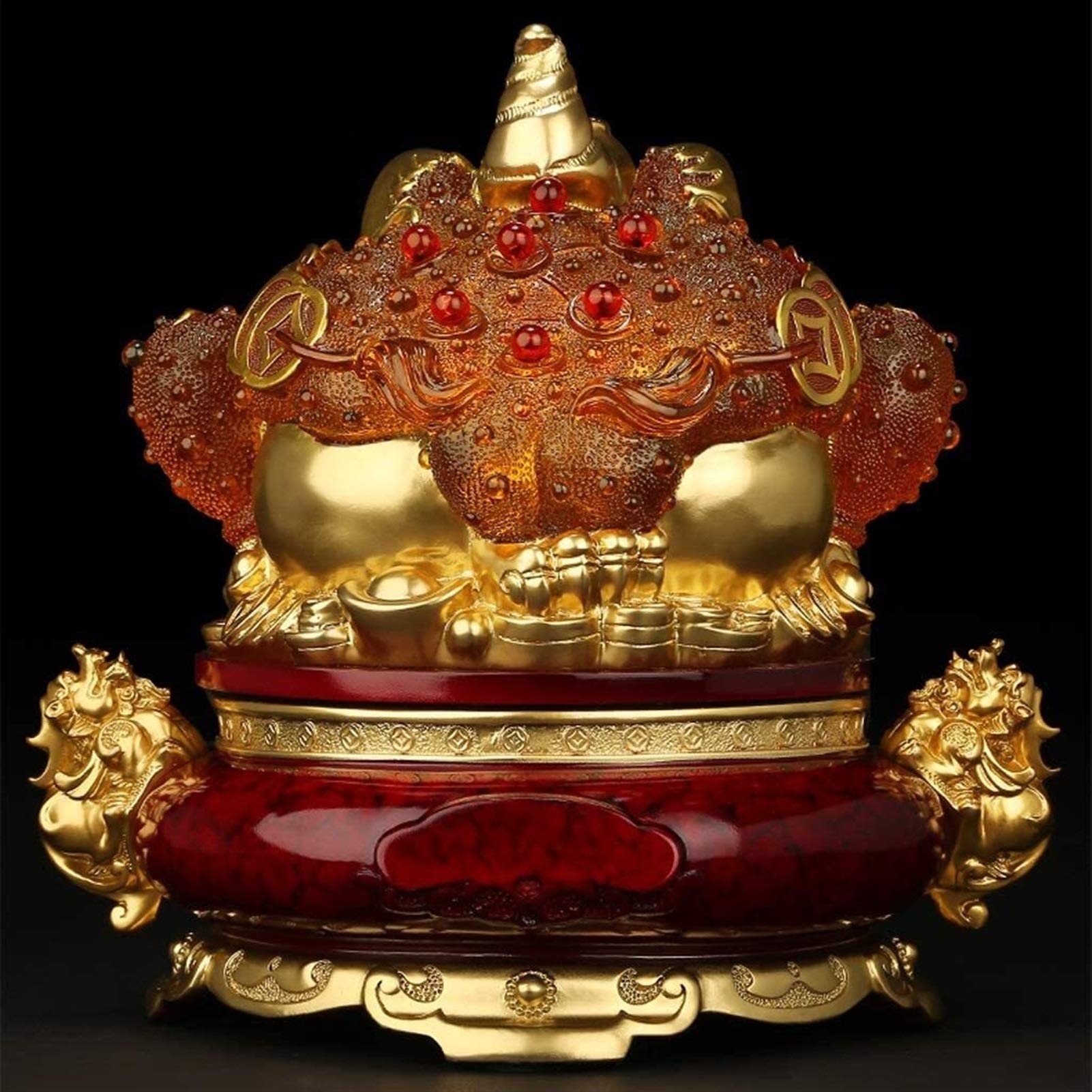Figurina di rospo d'oro feng shui toad, Money Frog Coin Toad Prosperity Desktop Collection Sculpture Shop Opening Gifts
