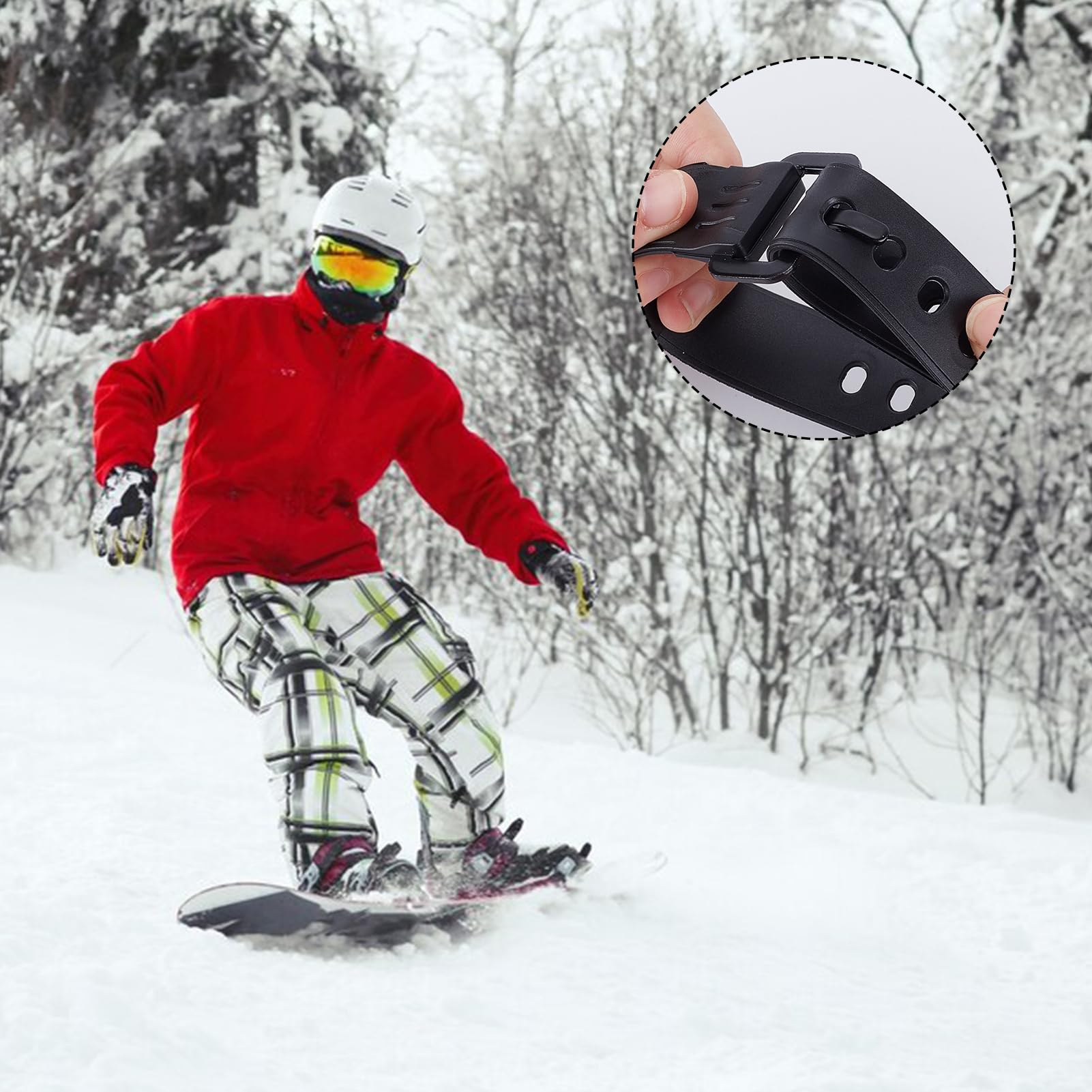 NICENEEDED 4 Confezione da 18 Pollici Kit Cinghie per Racchette da Neve, Fascette Regolabili per Scarponi da Sci, Ciaspole Multiuso, Pinze per Scarpe Portatili