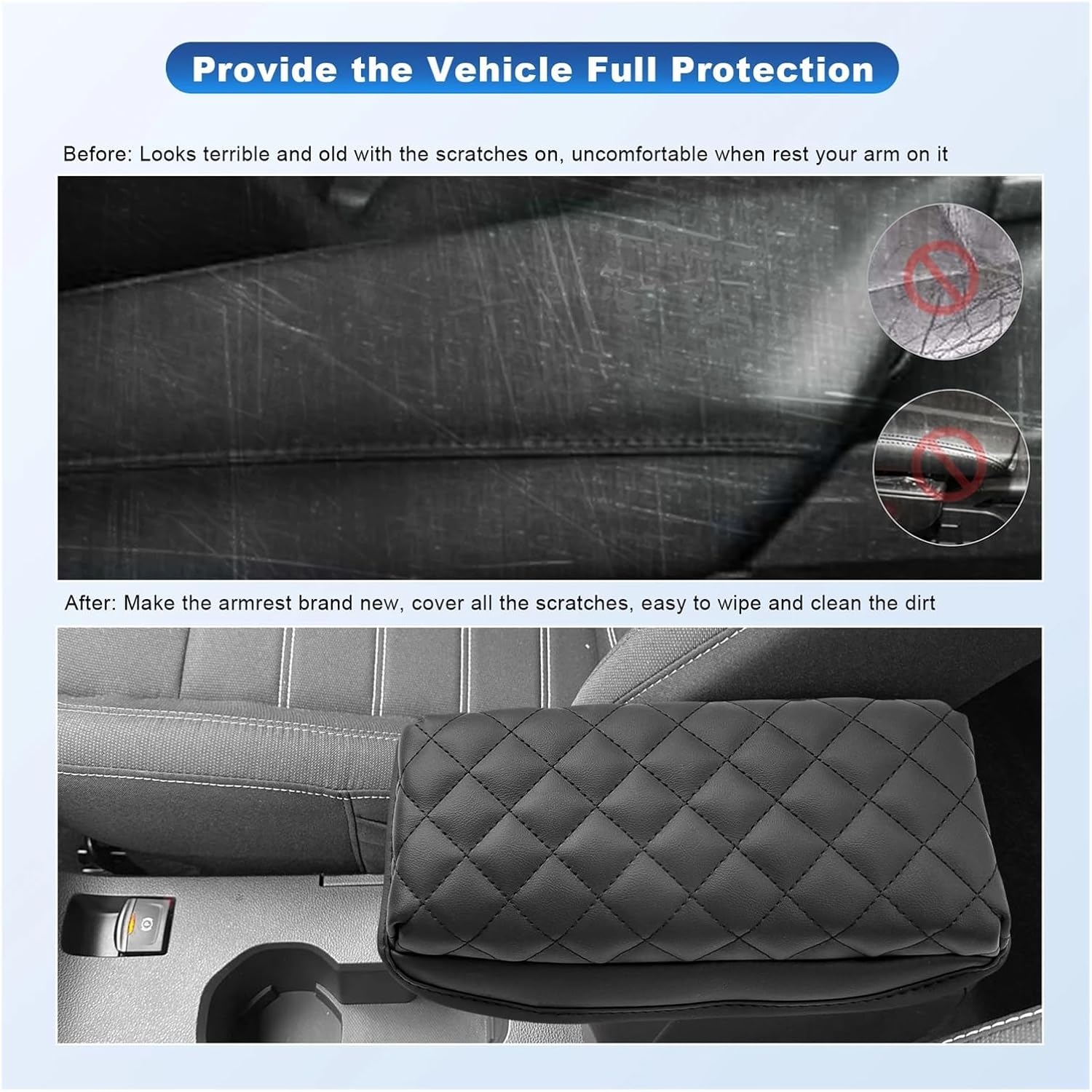 Car Armrest Box Cover Pad Compatible with Dacia Sandero 3/Sandero Stepway III Central Control Armrest Pad Sandero Stepway Accessories(Red)