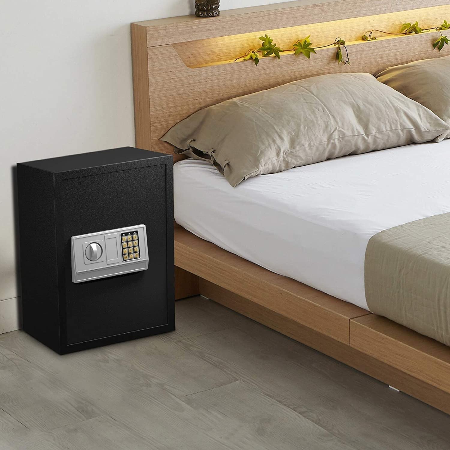 Caja Fuerte Ignífuga E Impermeable, Armario Electrónico Digital De Acero Inoxidable, Caja De Seguridad con Teclado De Gran Tamaño Y Sólida para El Hogar.,