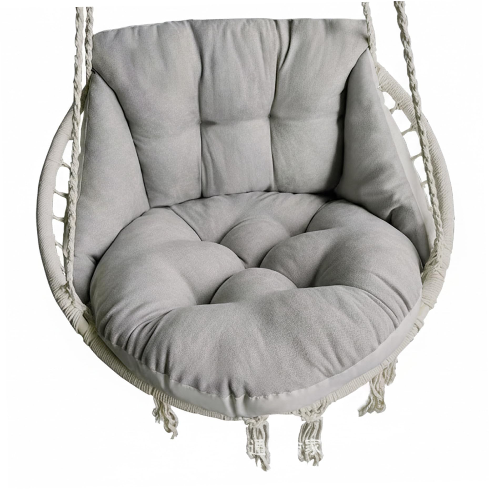 Remplacement de Coussin de Chaise d'oeuf, Coussins balançoire Gris épais et Moelleux pour Meubles d'extérieur-Coussin Chaise Suspendu en Velours Cristal Doux, Suspendu