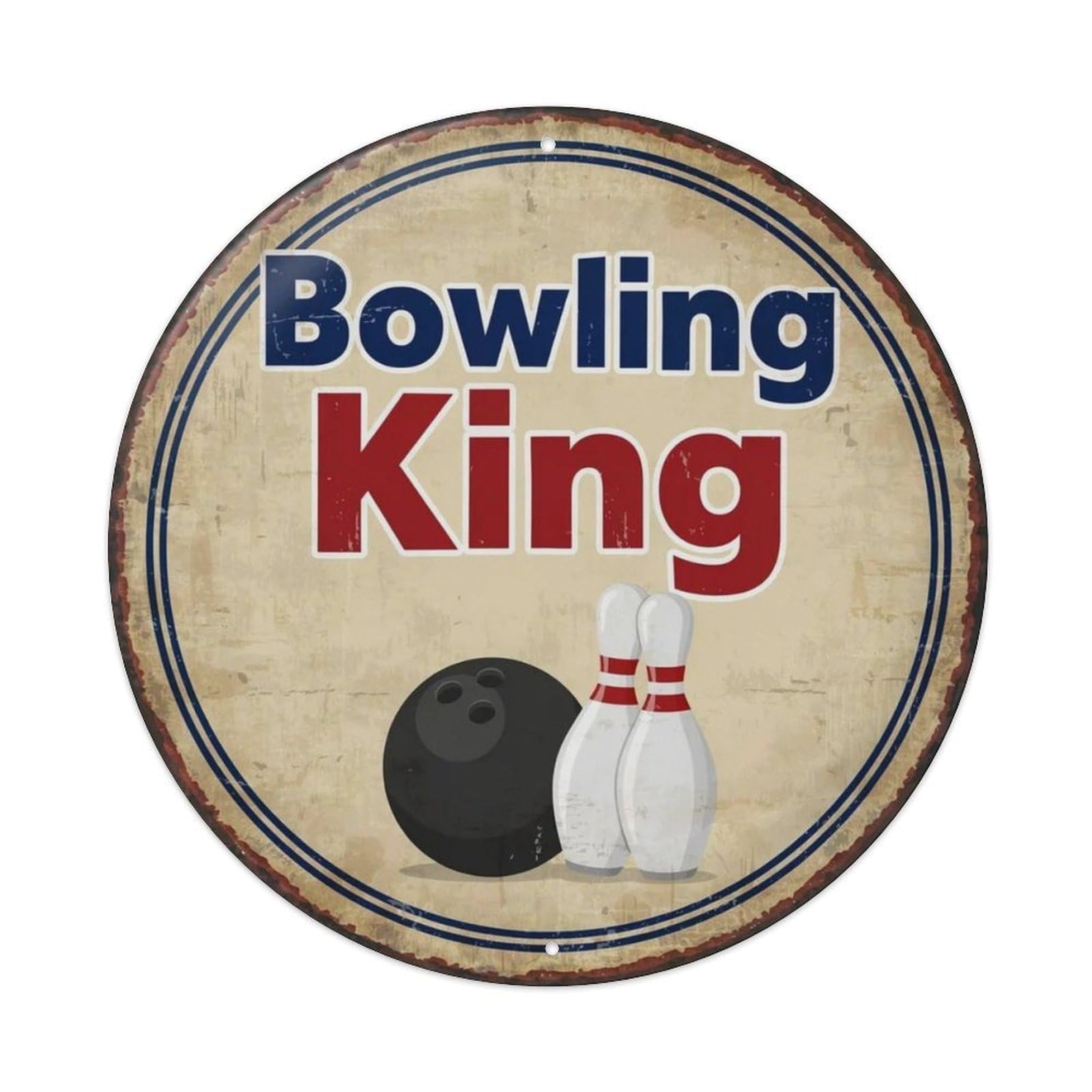 Bowling King Metal Tin Sign Plaque