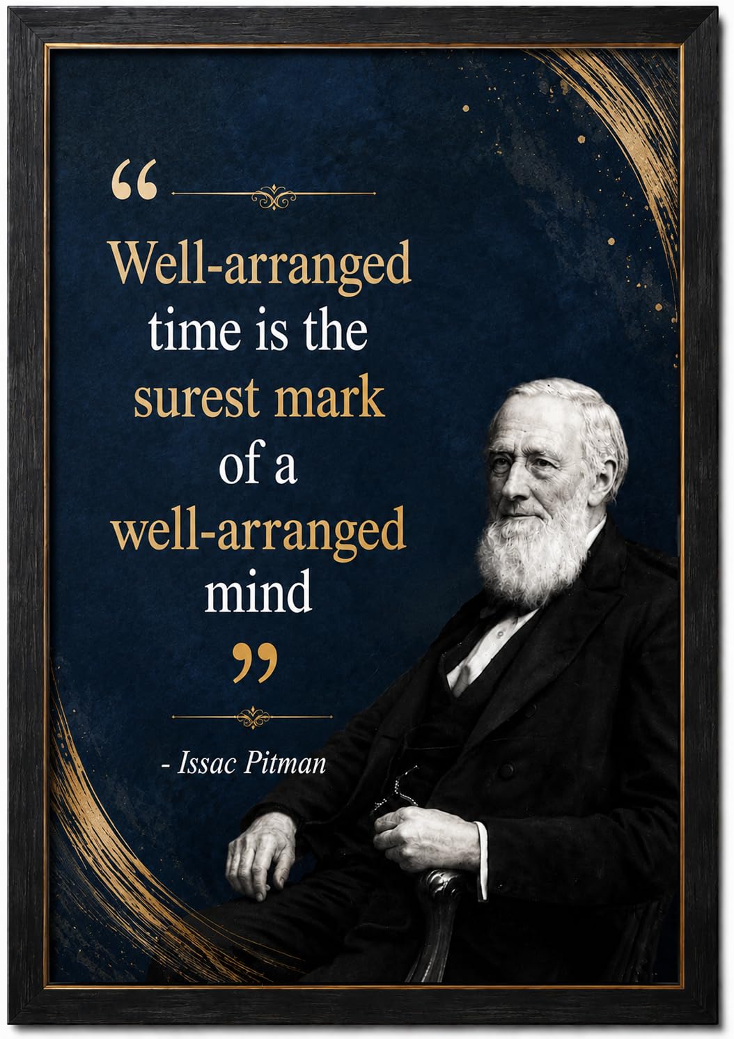 Sir Isaac Pitman Quote Frame A4 | Motivational Wall Frame | Inspirational Quotes Photo Frame for Wall | Black A4 Size Thin Photo Frame | Office Home Study Room Wall Decor | Positive Quote Poster (Shade 2)-image-16