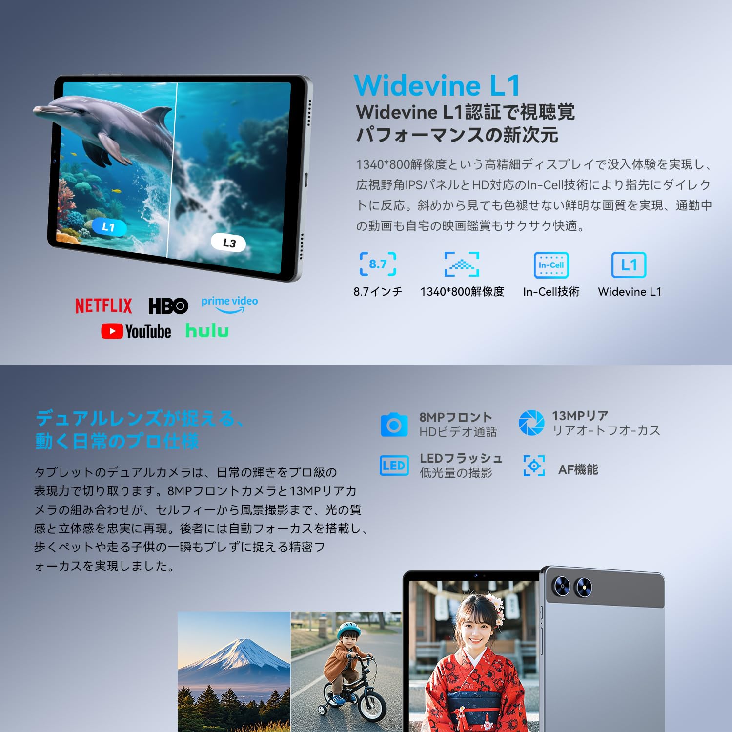 Amazon.co.jp: SVITOO タブレット8.7インチ Android 15 Wi-Fiモデル