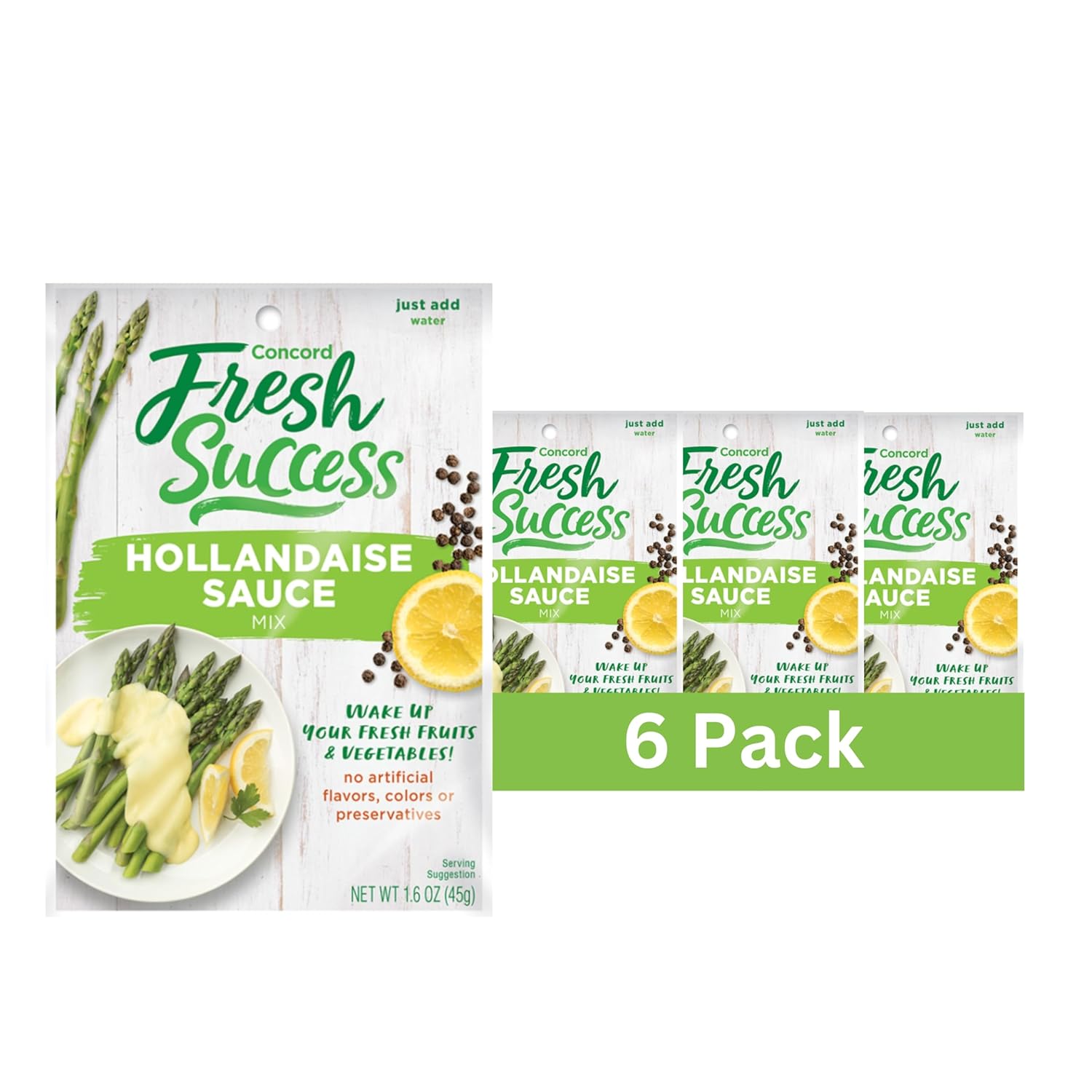 Concord Foods Hollandaise Sauce Mix Indulgent Lemon & Butter Infusion for Gourmet Dining - Elevate Your Meals with Creamy Richness & Zesty Citrus! 1.6 Ounce (Pack of 18)