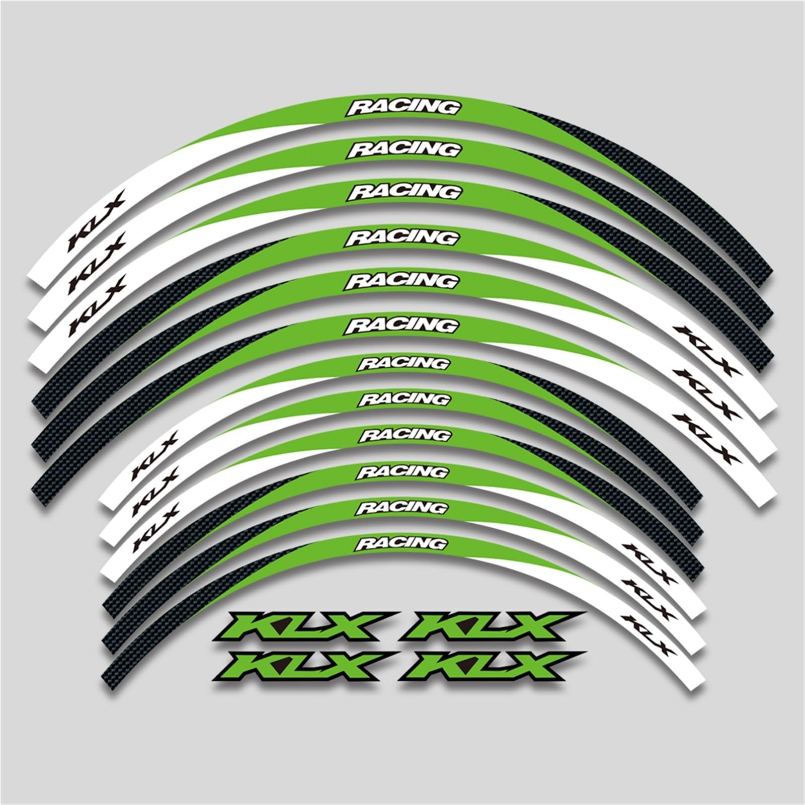 Rjkzx 3 Style A Green Decorative Stickers Motorcycle Accessories Wheel Stickers Reflective Stripe Rim Decal For Kawasaki Klx250 1979-2020 Klx250s 2006-2014 Klx300 1997-2022(3 Style A Green)