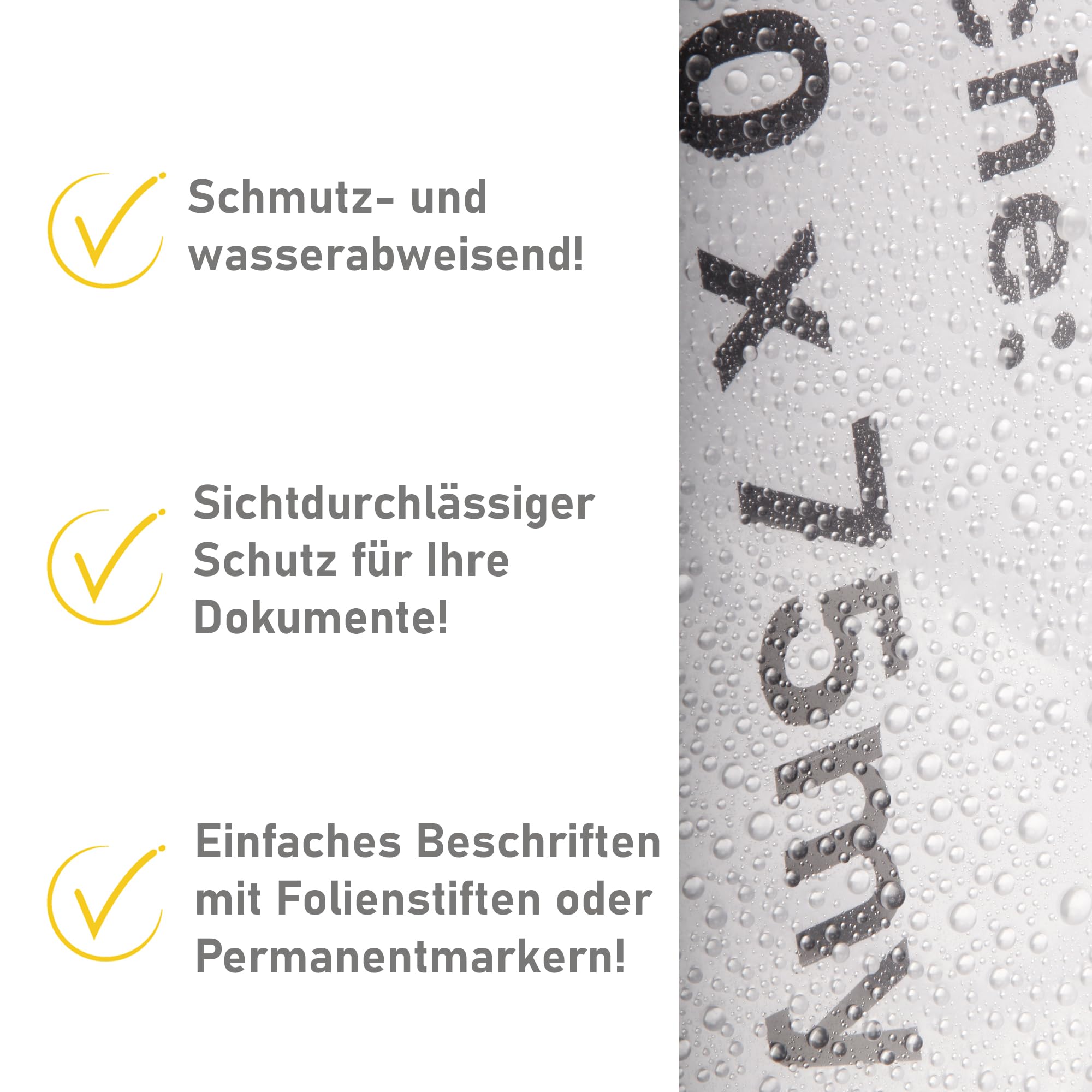 100 Cartelle Portadocumenti 360 x 250 mm, Sacchetti con Cerniera in LDPE | Buste trasparenti impermeabili e resistenti agli strappi con chiusura a scorrimento, ideali per documenti oltre formato A4