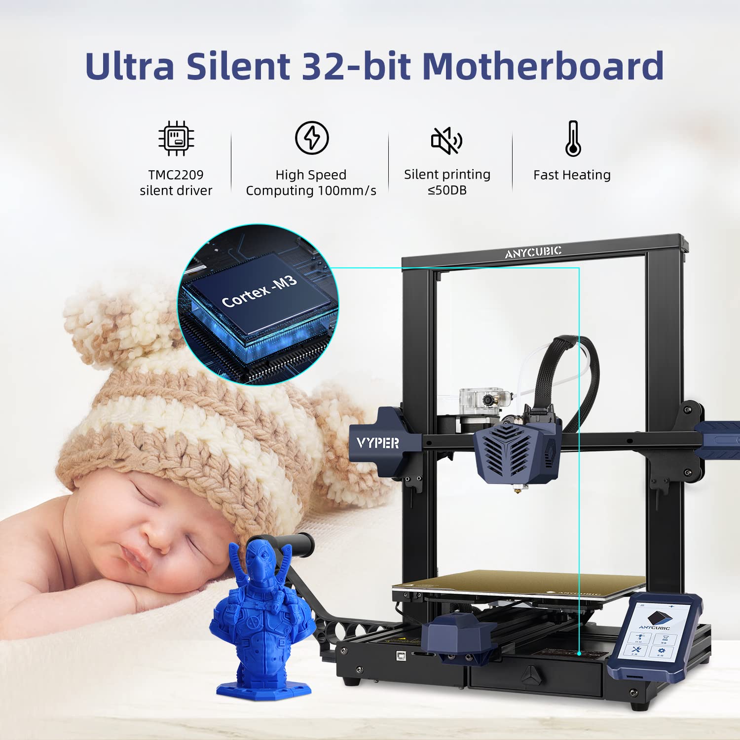 ANYCUBIC Vyper 3D Printer Auto Bed Leveling, 3th Gen Upgrade FDM Metal