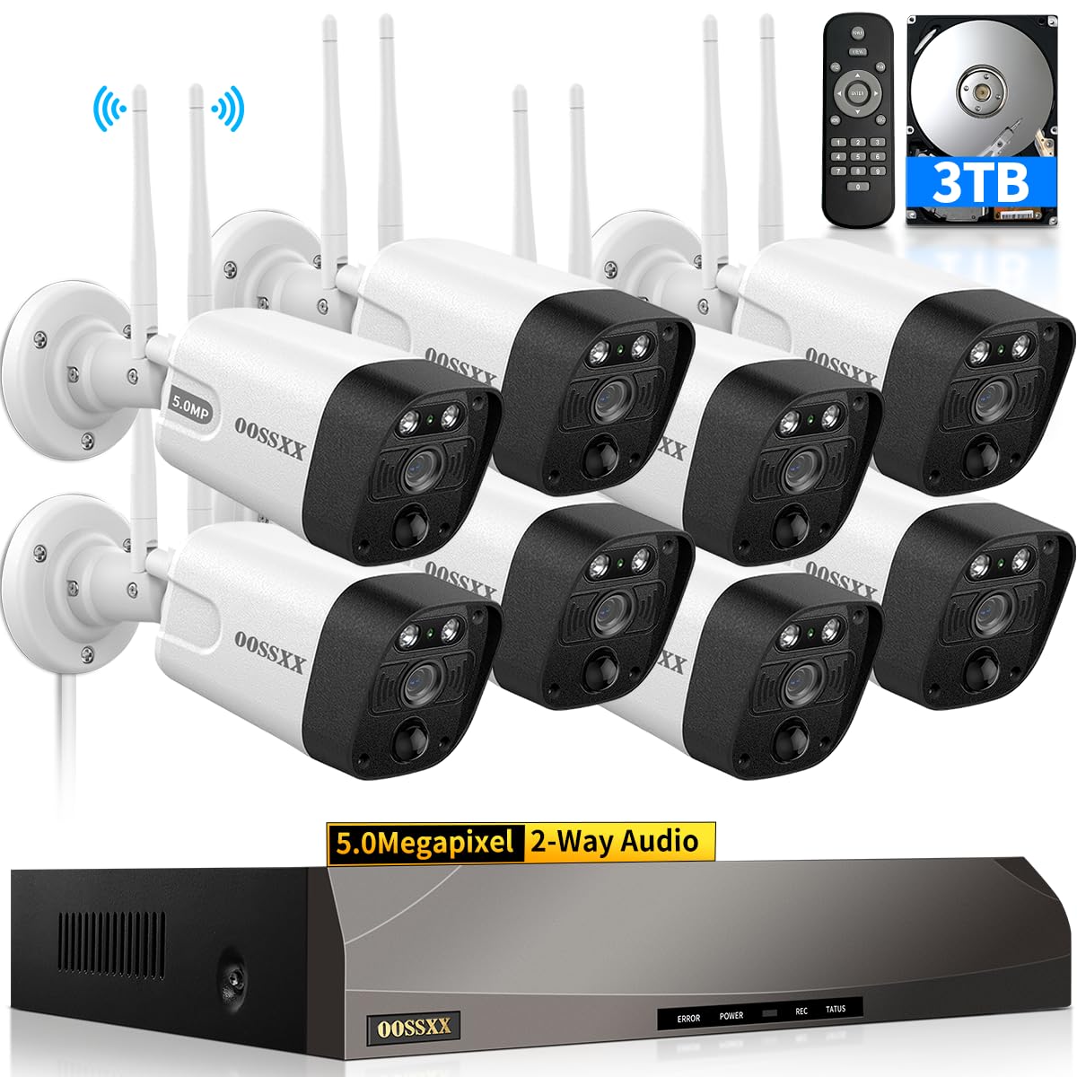 Snapklik.com : 2-Way Audio & PIR Detection 5.5MP Dual Antennas Enhance ...