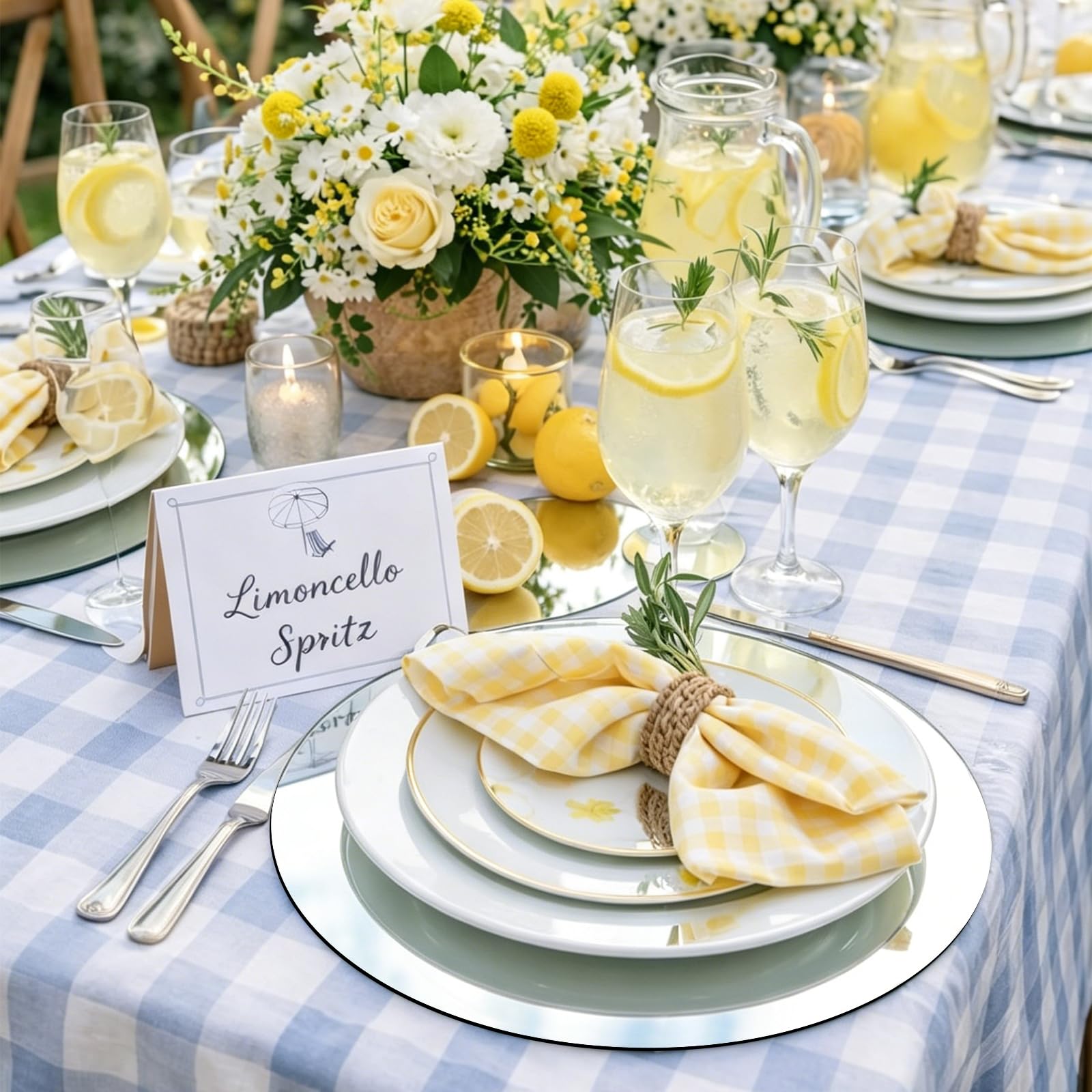 Confezione da 10 centrotavola rotondi a specchio per decorazioni da tavolo, 30,5 cm, in acrilico, per candele, decorazione da parete