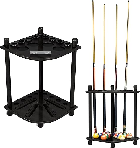 ISZY Billiards Soporte para palos de billar, solo soporte para tacos, soporte de madera con capacidad para 8 palos de billar, un juego completo de