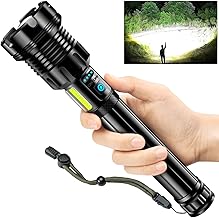 Torch LED Rechargeable, 500,000 Lux Extremely Bright Torches, 9 Light Modes, Zoomable, IPX7 Waterproof Flashlight for Emergencies, Camping