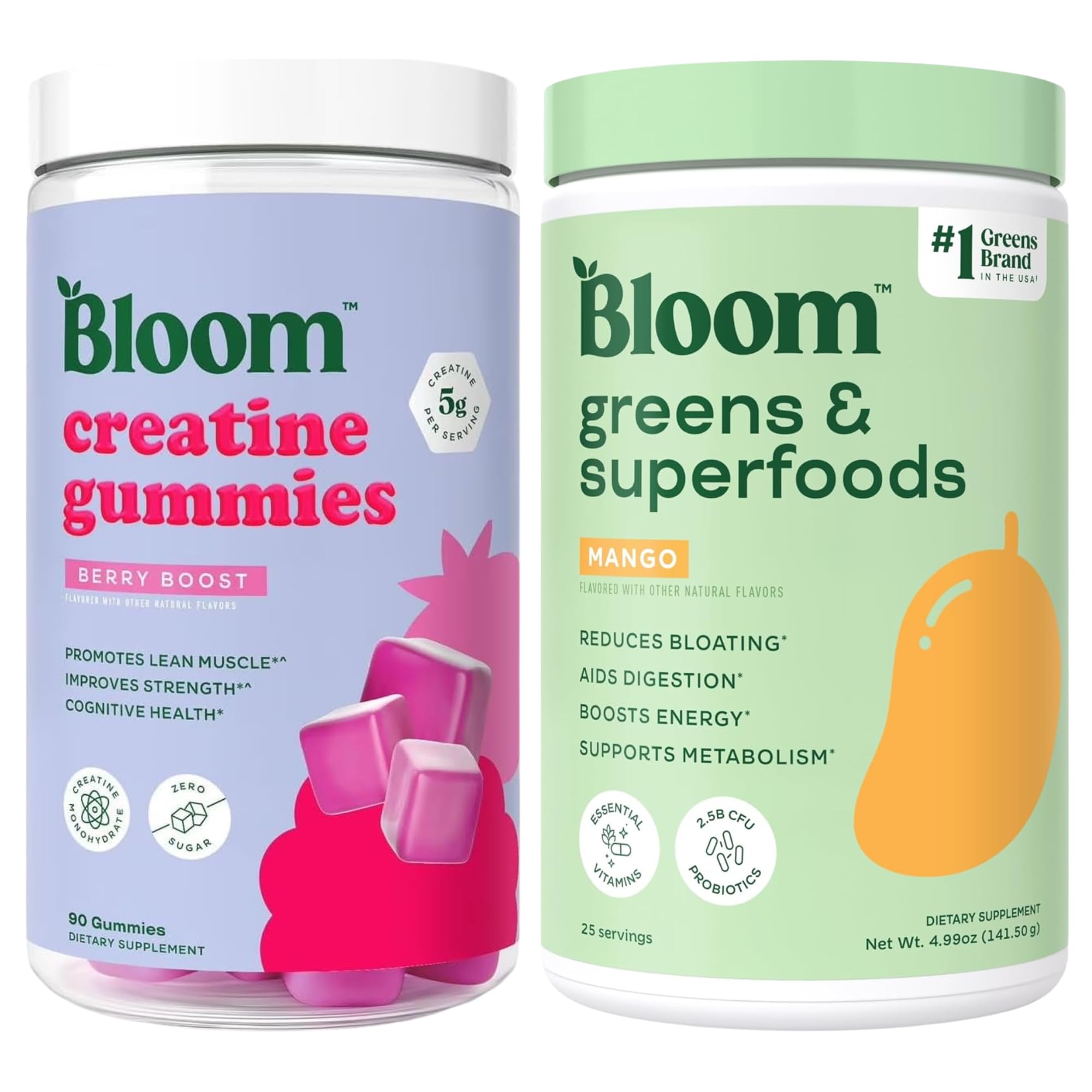 Bloom Creatine Gummies and Mango Greens Bundle