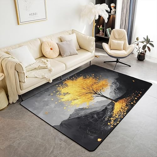 Miniatura 6 de Alfombra decorativa de estilo bohemio retro floral de 5 x 7 pulgadas, 70 segundos, flores hippie bohemias, alfombras para sala de estar para niños,