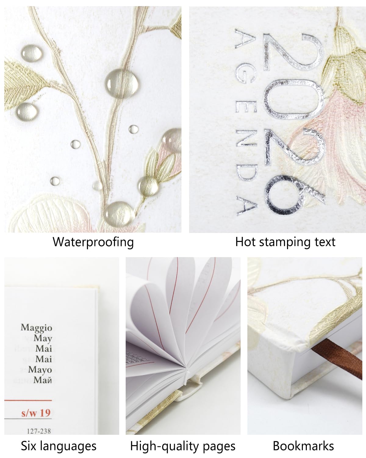 HW CASA Agenda 2026 Giorno per Pagina Formato A5 - con Festività Internazionali, Elastico e Sezioni | Copertina in CARTA Morbida (DE/IT/ES/EN/FR) Studenti e Lavoratori