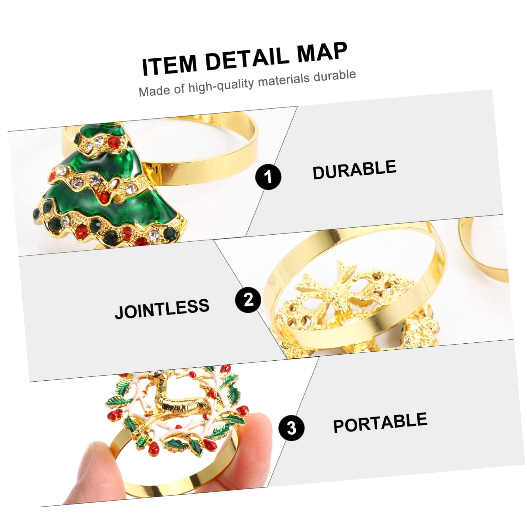 MAGICLULU 12stücke Teiliges Weihnachts-Napkin- Mit Reindeer Weihnachtsbaum Schneeflocke Und Serviettenhalter Für Festliche Tischdekoration Bei Partys Und Feiertagen