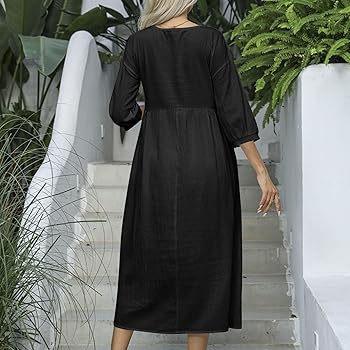 Smxrfitk 2024 Home Women Casual Dress 2024 Fall Basic Cotton