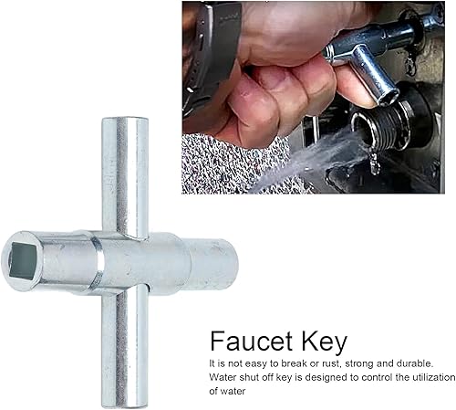 Miniatura 3 de Llave Sillcock de 4 vías 4 en 1 Espigas de grifo de agua La mayoría de las válvulas, herramienta de llave de agua, herramienta manual de llave de
