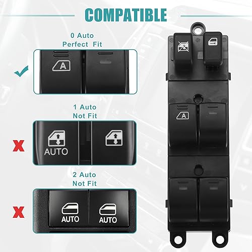 Miniatura 4 de ACROPIX Interruptor de elevalunas eléctrico delantero izquierdo para Subaru Forester, 1 unidad, color negro