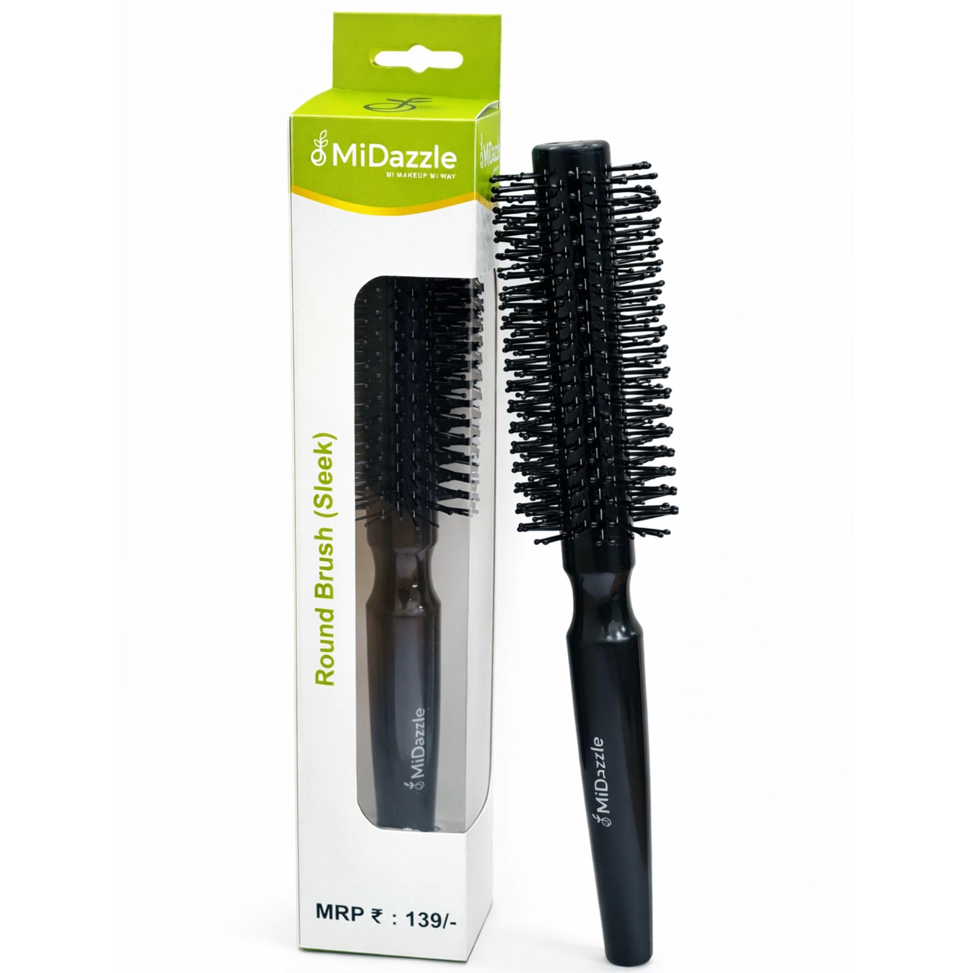 Premium Round Hair Brush | Styling, Detangling and Grooming Hair Bursh for Men and Women | Straightens & Detangles Curly Hairs | Reduces Hair Breakage and Promotes Hair Growth | Best Hair Brush for All Hair Types (MIHB0040)