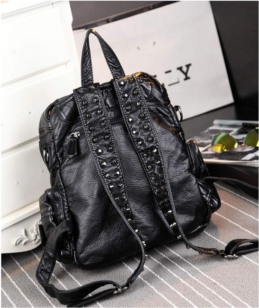 Ro Rox Calamity Damen PU Punk Goth Schule Rucksack mit Nieten