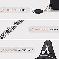 Vista 60 de Telena Riñonera pequeña para mujer, de cuero, cangureras, bolsa de pecho para mujer 3-camel marrón