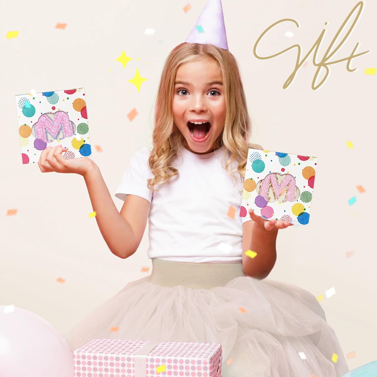 COSHAYSOO Small Girls Women Wallet RFID Bifold Slim Preppy Initial Monogrammed Everyday Purse Travel Accessories Girl Trip Birthday Christmas Gifts Chenille Letter C Cream - Image 3