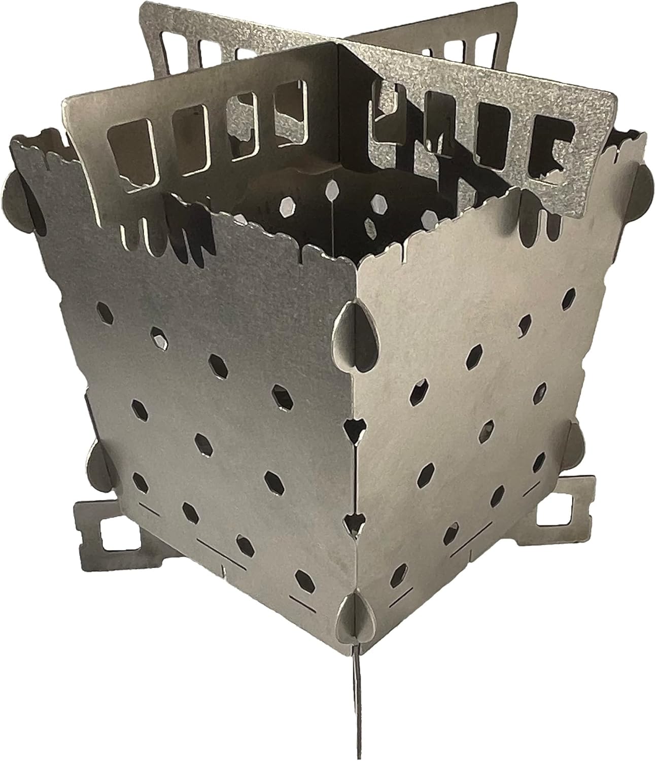 SIEGE Stainless Steel Foldable Wood Burning/Multi fuel Stove: Packs Flat/Collapsible/Folding. Compact Portable. Backpacking/Bushcraft/Camping. Made in USA