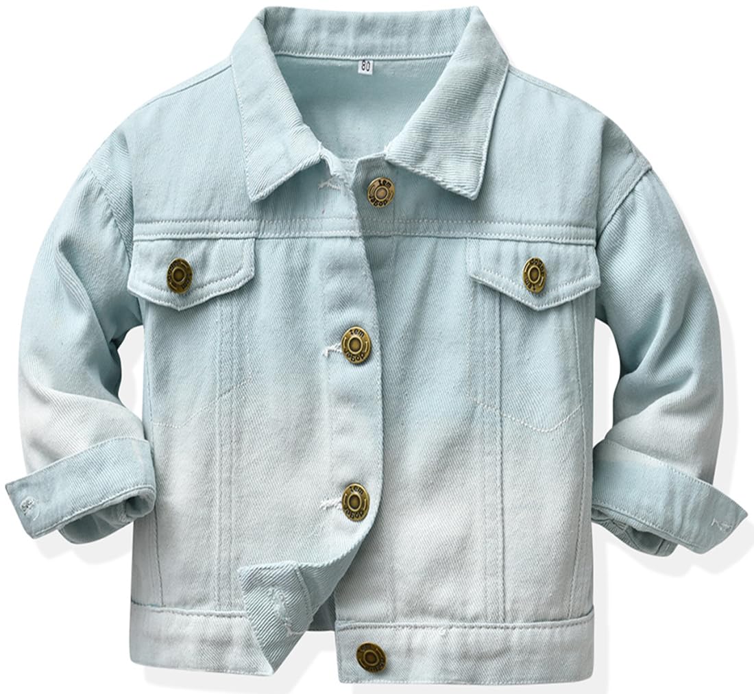 Cromoncent Toddler Jean Jacket for Girls and Boys Long Sleeve Denim Jacket
