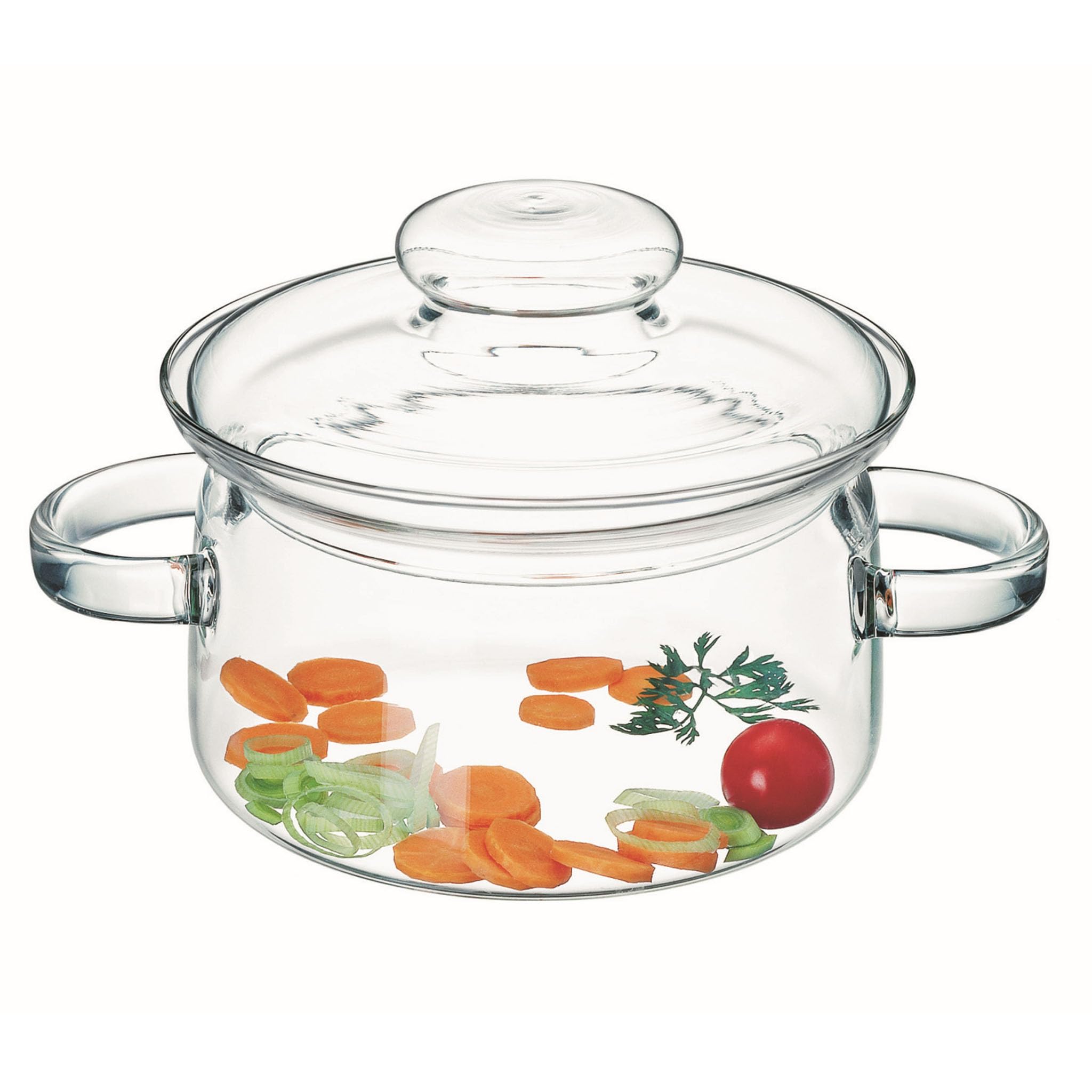 Simax Glass Pot, 2 Quart Glass Saucepan, Simmer Pot with Lid, Heat Resistant Handles, Serving Dish, Microwave, Stove and Dishwasher Safe Borosilicate Glass, Potpourri Simmer Pot