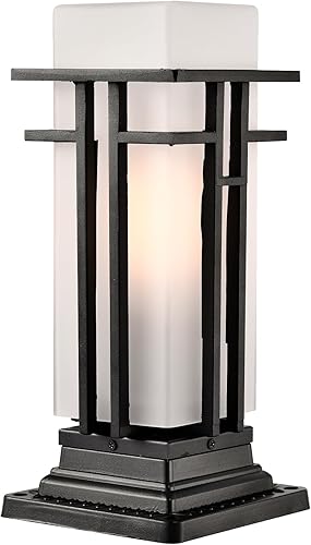 Miniatura 8 de Antique House Luz de poste al aire libre negro mate para montaje en muelle al aire libre, poste de luz al aire libre para exterior de aluminio y