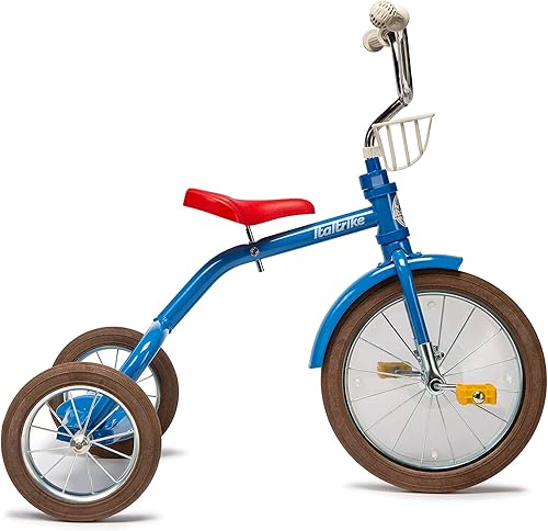 Miniatura 2 de Italtrike Spoke Triciclo grande de 16 pulgadas para exteriores con cesta para niños pequeños y niños, ingeniería superior, fuerte y duradero,