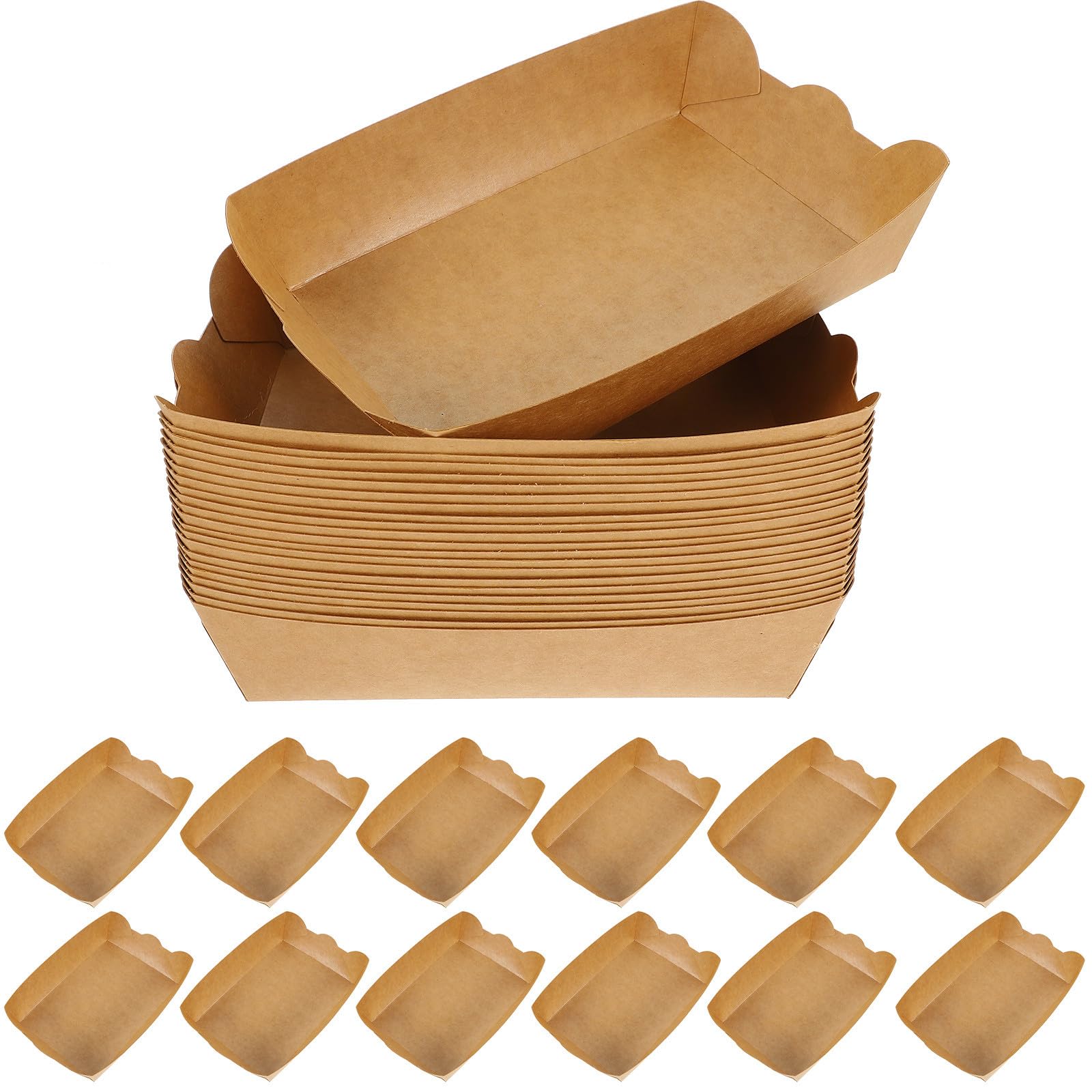 Scatole Usa e Getta in Carta Kraft Resistenti All'olio per Alimenti Fritti e Snack, Design Aperto Portatile per Picnic e Cucina Domestica, Confezione da 100 Pezzi