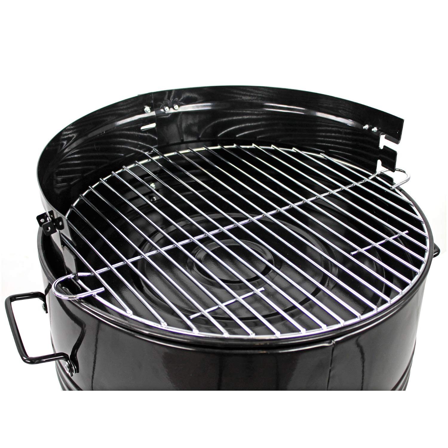 MasterCook - Barbecue A Carbonella Barrel Impilabile In Acciaio Con Termometro E Coperchio, 3 in 1 Multifunzione Grill, Affumicatore E Forno Pizza, Diametro 48 Cm E Altezza 100 Cm
