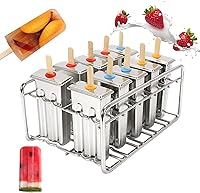 Vista 16 de 40 moldes para paletas de hielo, moldes para helados, moldes para paletas caseras, reutilizables, congelados, moldes de acero inoxidable, moldes
