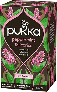 Pukka Peppermint & Licorice Organic Herbal Tea | Caffeine Free | 20 Sachets