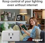 Legrand Radiant® Wi-Fi Matter Smart Plug 15A, Effortless Setup, Enhanced Compatibility with Apple HomeKit, Google Home, Alexa & SmartThings, Easy Wi-Fi Connectivity with Matter, WWMP10 Pack of 1
