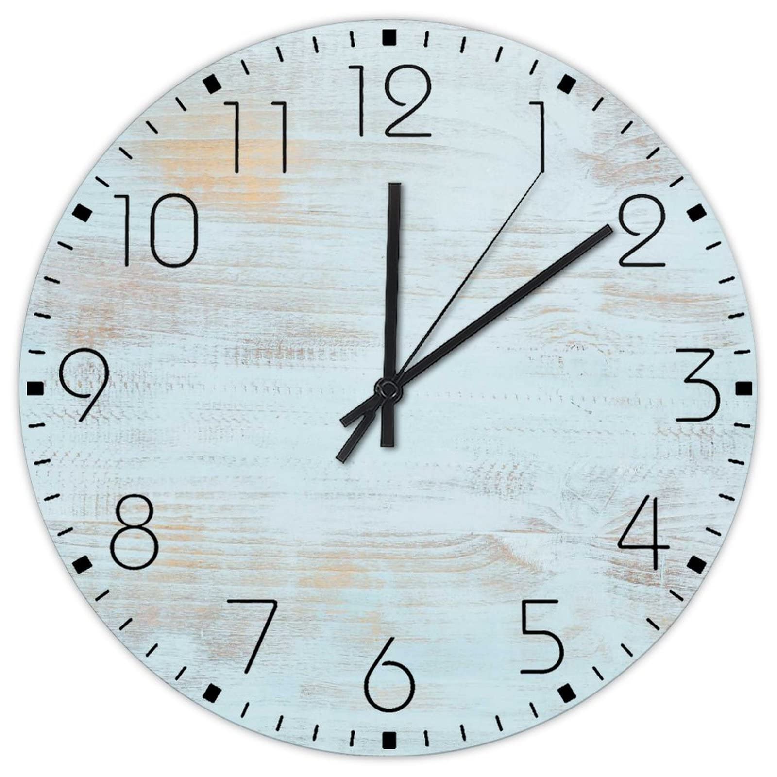 Horloge murale en bois noble 38 cm, décoration murale moderne style shabby chic