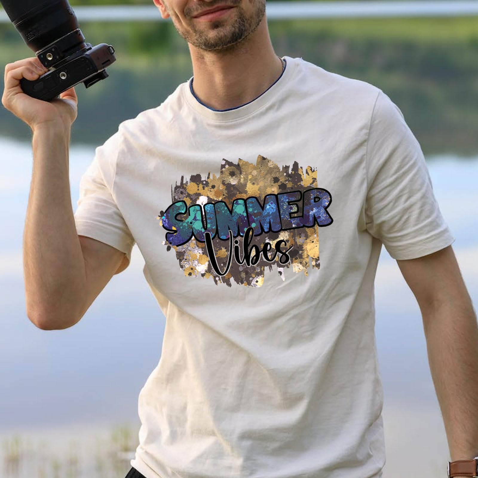 Tintnut Splash - Rollo de vinilo de transferencia de calor, 30,5 cm x 1,52 m, estampado de tinta de acuarela negra y dorada, vinilo para planchar, camisetas, sombreros, ropa, bolsas de lona para
