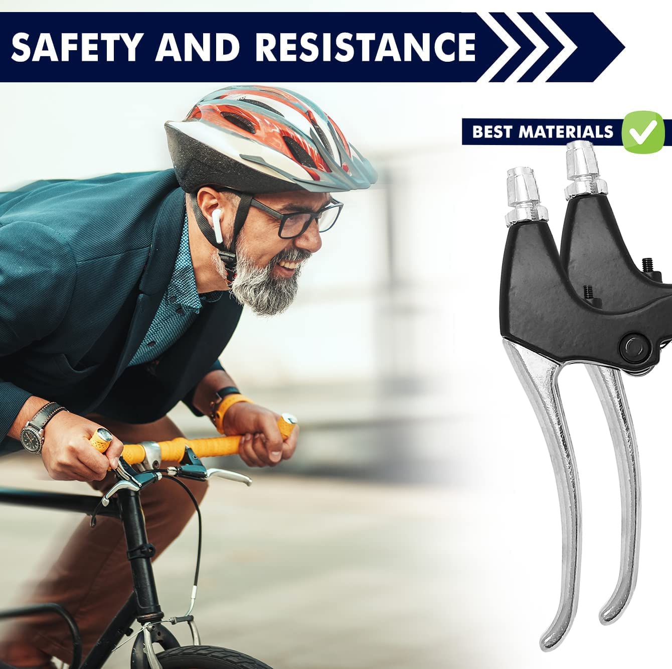 IBK Coppia leve freno bicicletta leva freni bici universali alluminio v-brake bike (Alluminio - 11cm)