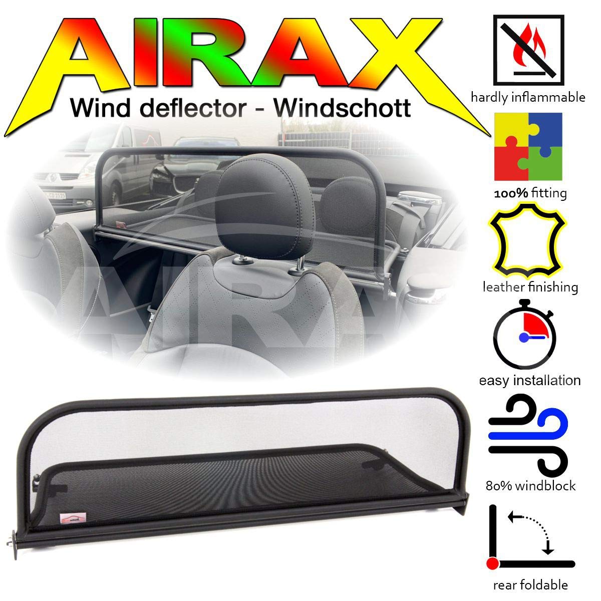 Airax wind deflector for Mini One Cooper R52 R57 Windabweiser Windscherm Windstop Wind deflector déflecteur de vent