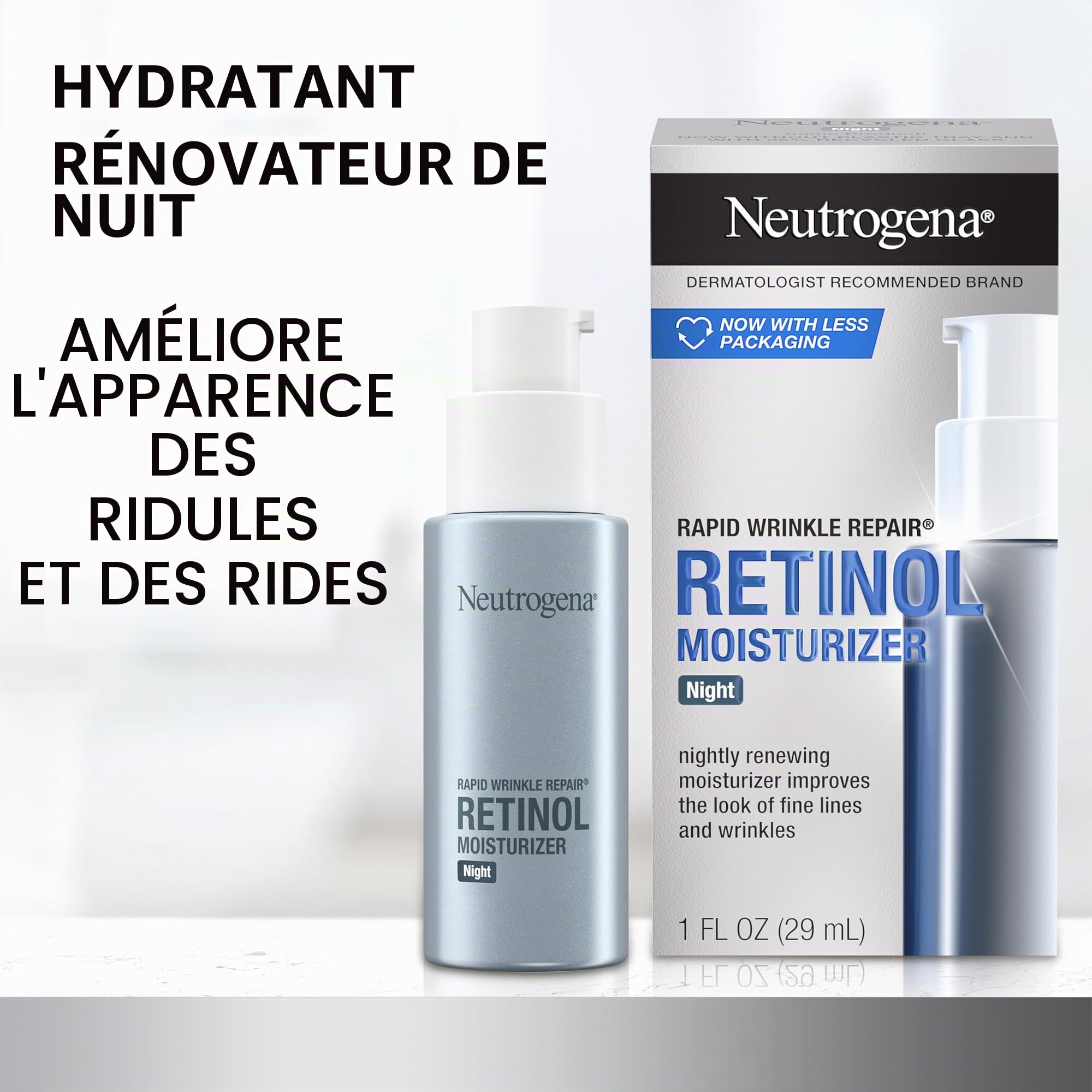 Neutrogena Hydratant De Nuit Rapid Wrinkle Repair - Estompe L'Apparence Des Rides Résultats Visibles En Une Semaine 30 Ml