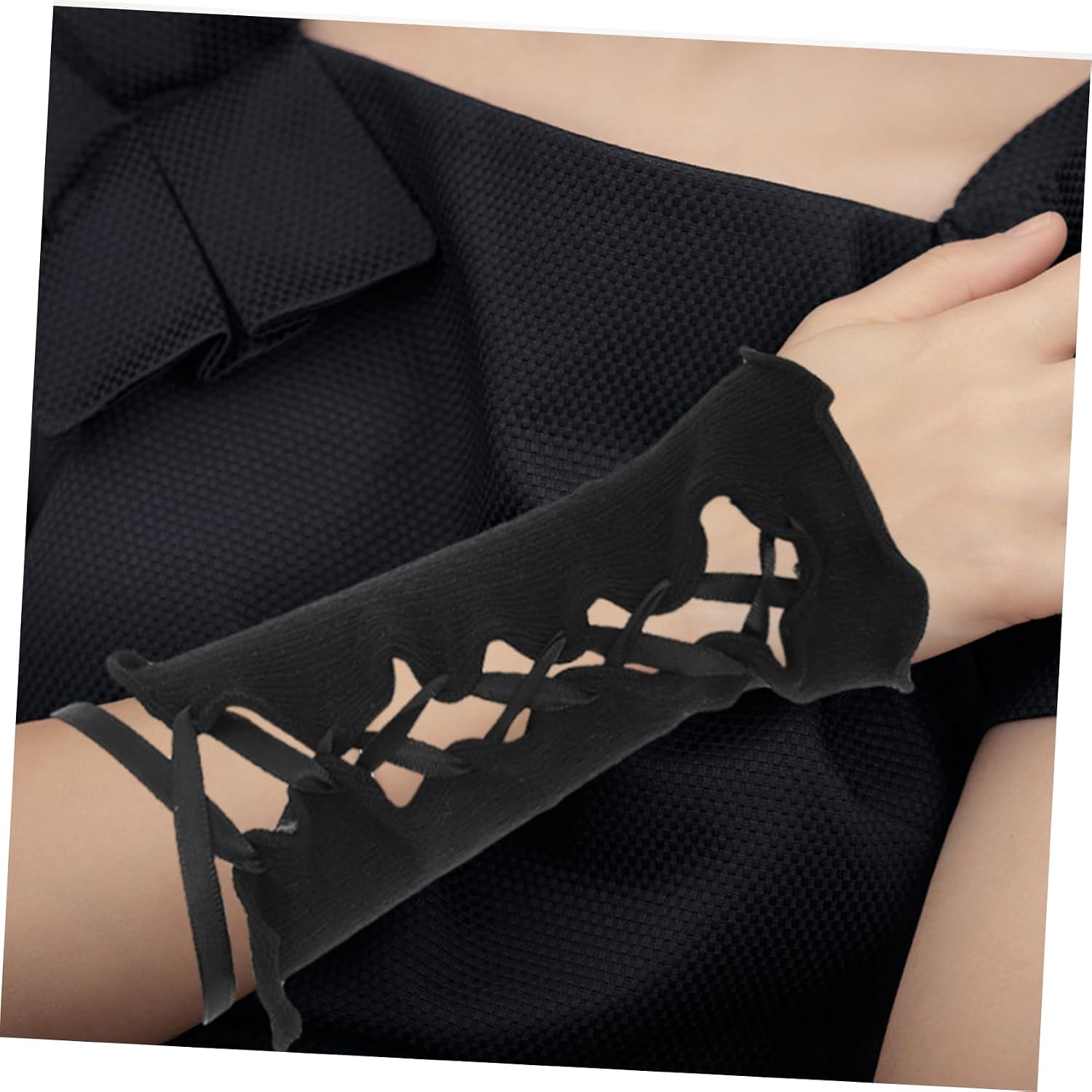 1pair Lolita Polyester Fingerless Gloves for Women Kawaii Style Arm Warmers Cosplay Cuffs Soft Comfortable Fit Fashion Accessories for Parties and Everyday Wear