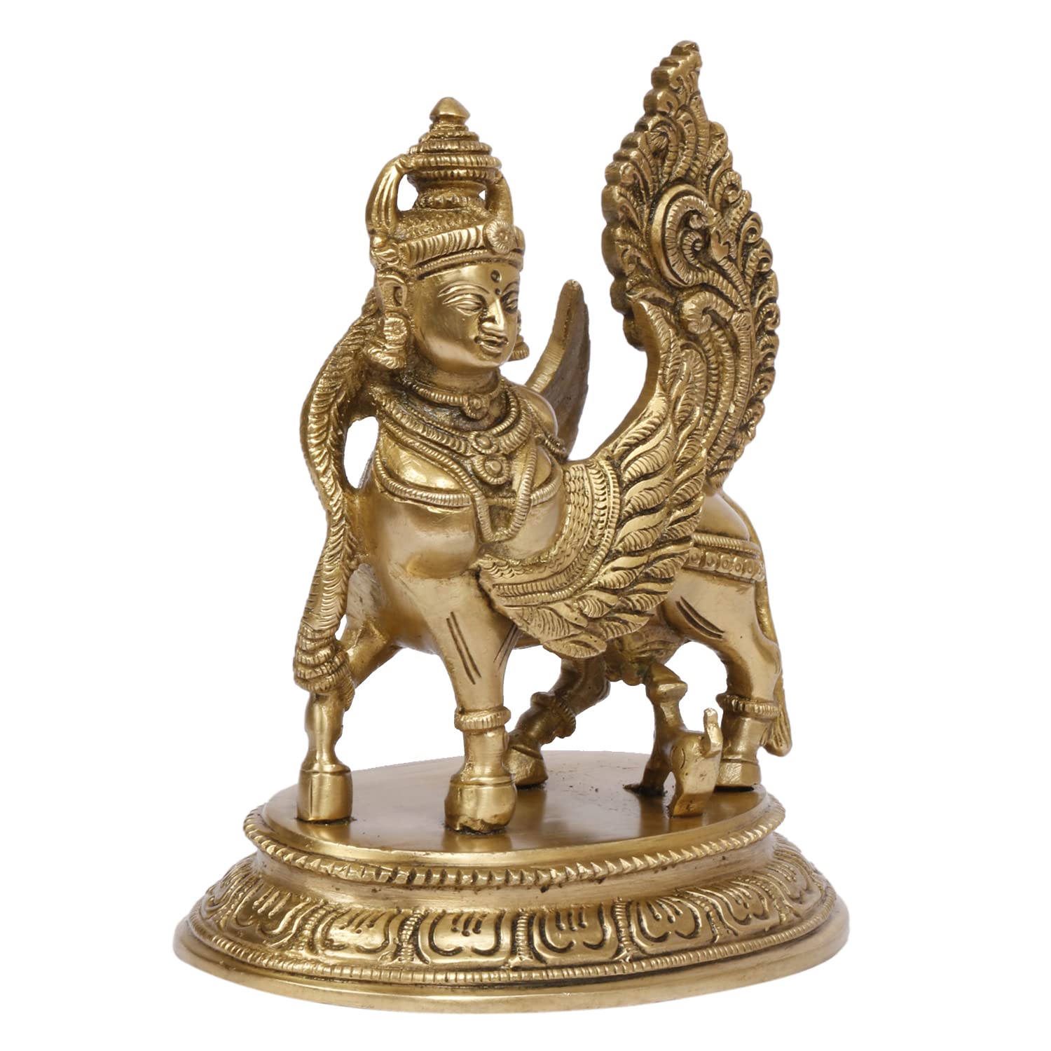 Kartique Brass Kamadhenu The Wish-Fulfilling Cow Idol Surabhi Statue for Home Decor Vastu Feng Shui Good Luck Marriage Couple Gift Height 6.5 Inch Gold Color - Image 3 thumbnail