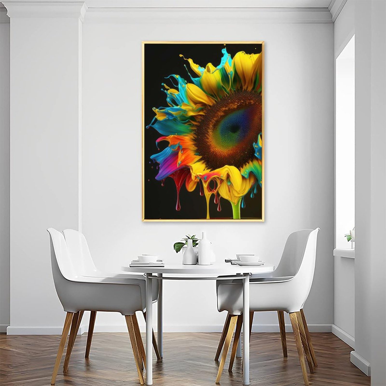 Amazon.co.jp: 絵画 カラフルなひまわりインテリア 絵画 アクリル