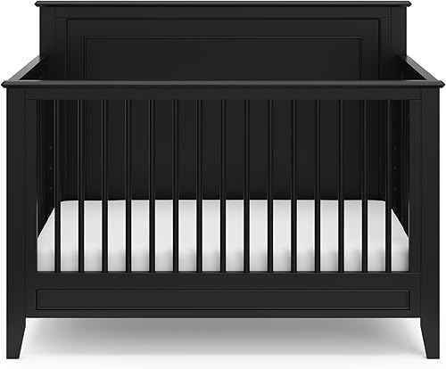 Miniatura 10 de Storkcraft Solstice - Cuna convertible 5 en 1 (negro) Certificado GREENGUARD Gold, se convierte en cama para niños pequeños y cama de tamaño