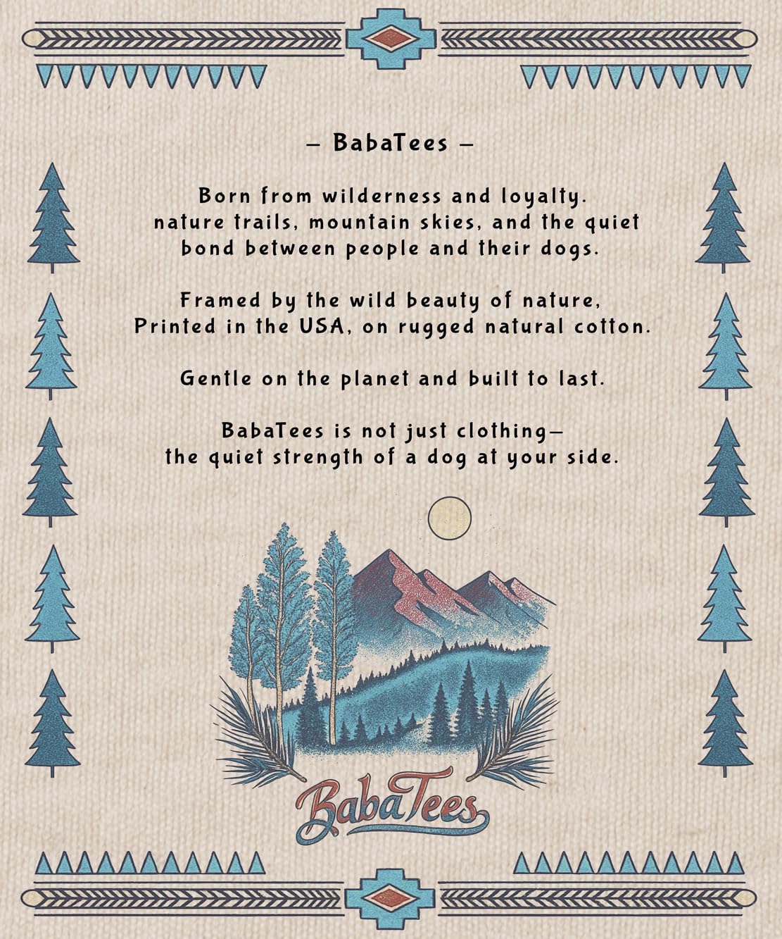 Dog Breed Tshirt for Men & Women - Wilderness Artwork - 100% Natural, Raw, Undyed, Heavyweight Cotton - Image 4