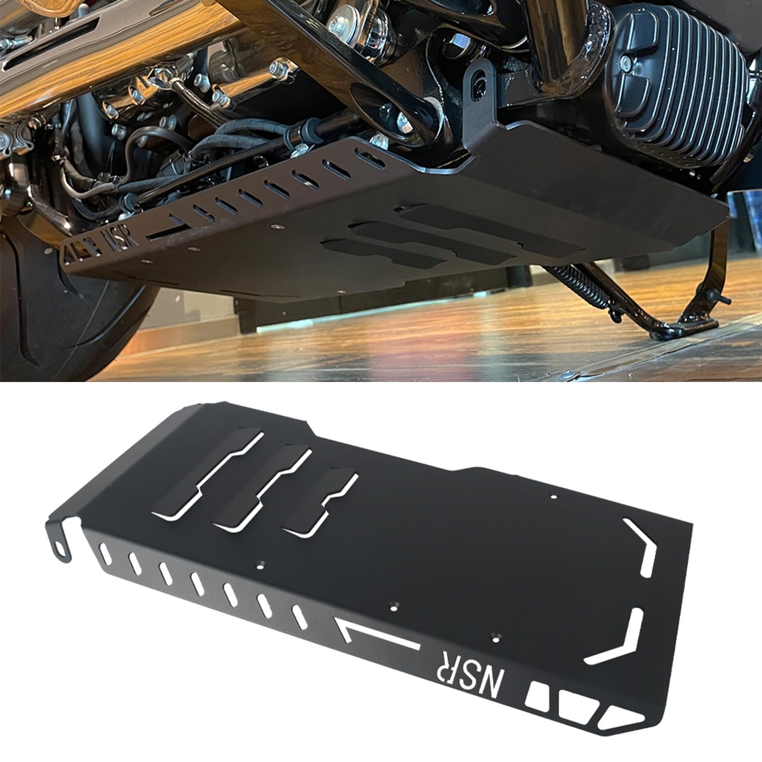 Motorcycle Black Skid Plate for Harley Breakout Fat BOY 2018-2024 2023 Aluminium Motorcycle Black Skid Plate Lower Engine Base Chassis Guard Protection Kit Accessories