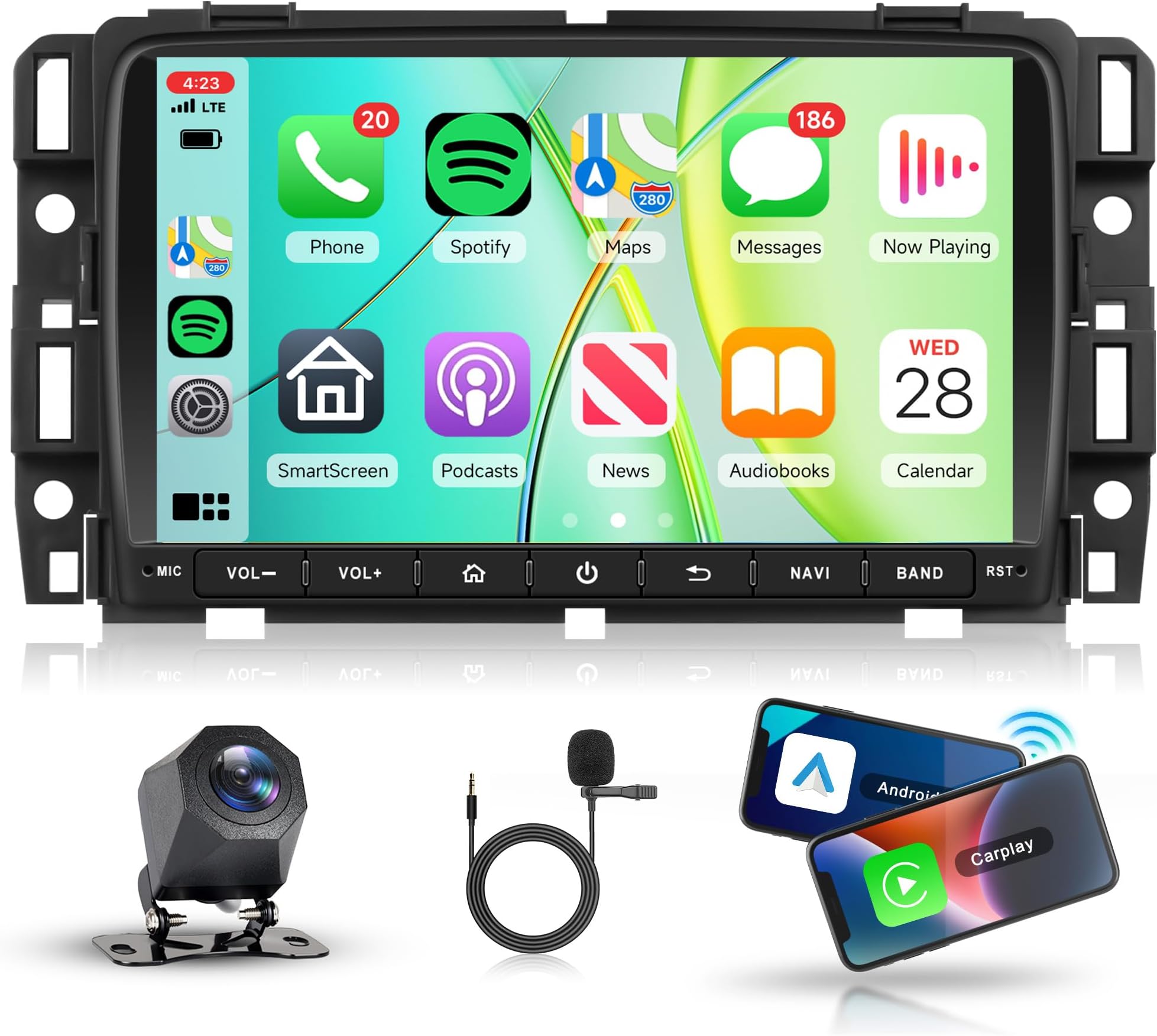 4Core 2G+64G Android 15 Car Stereo Radio for GMC Acadia 2013–2017/ for Chevrolet Traverse/Buick Enclave, Rimoody Wireless CarPlay Android Auto, GPS WiFi, Touchscreen, Bluetooth, EQ, Backup Camera